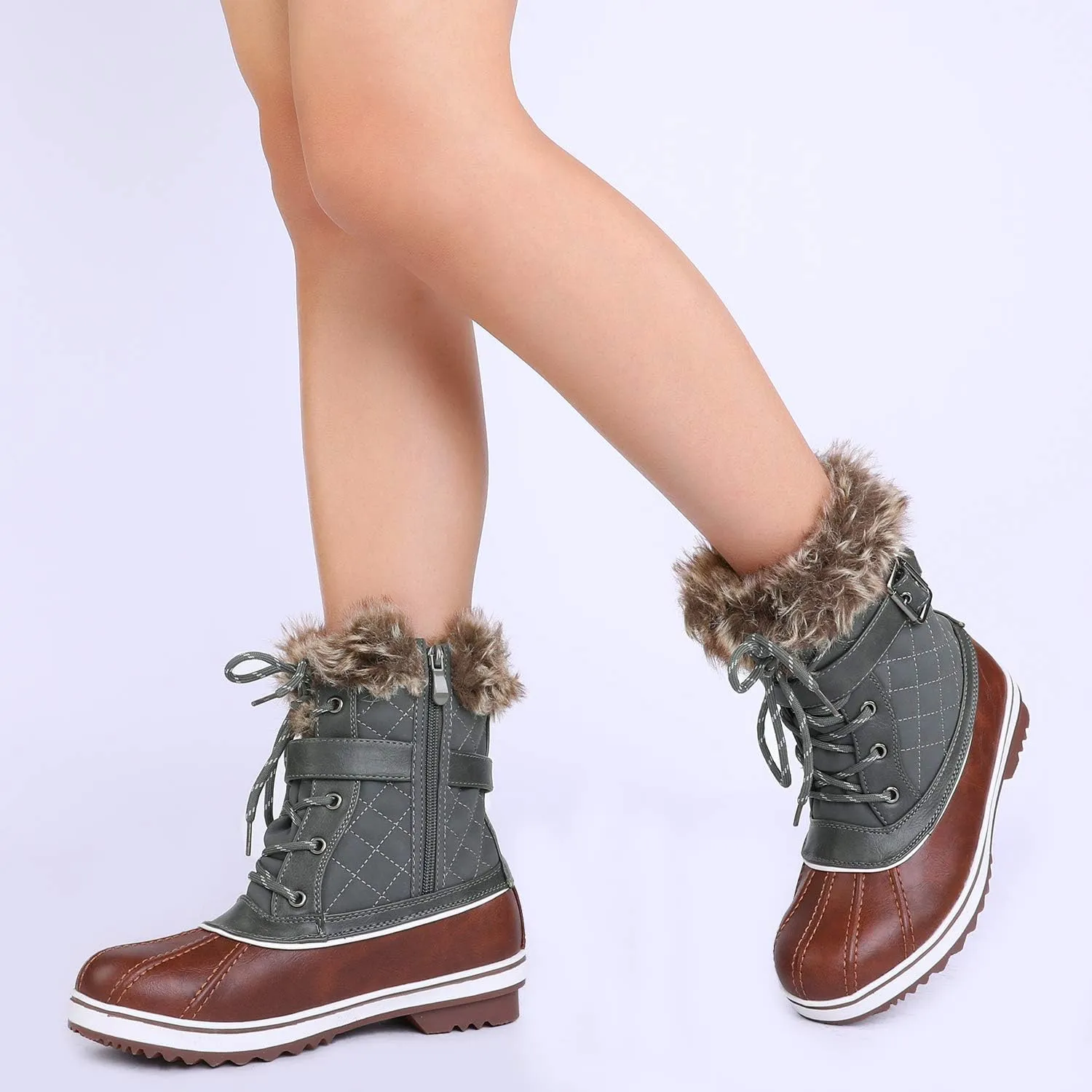 DREAM PAIRS Women's Mid Calf WaterProof Winter Snow Boots