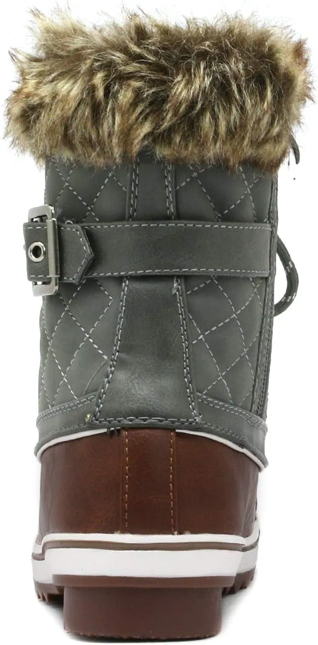 DREAM PAIRS Women's Mid Calf WaterProof Winter Snow Boots