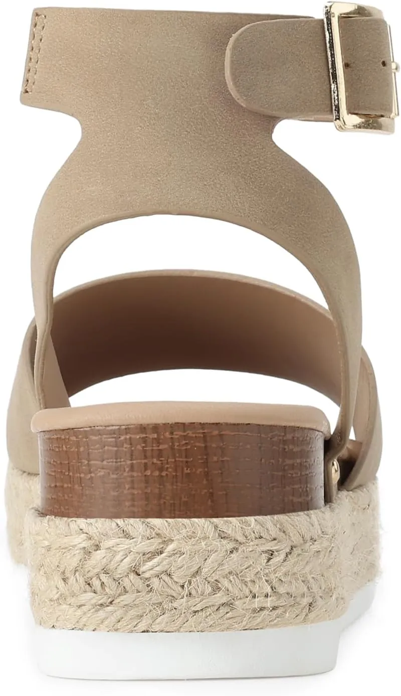 DREAM PAIRS Women's Platform Espadrilles Casual Ankle Strap Wedge Sandals Comfortable Dressy Summer Shoes