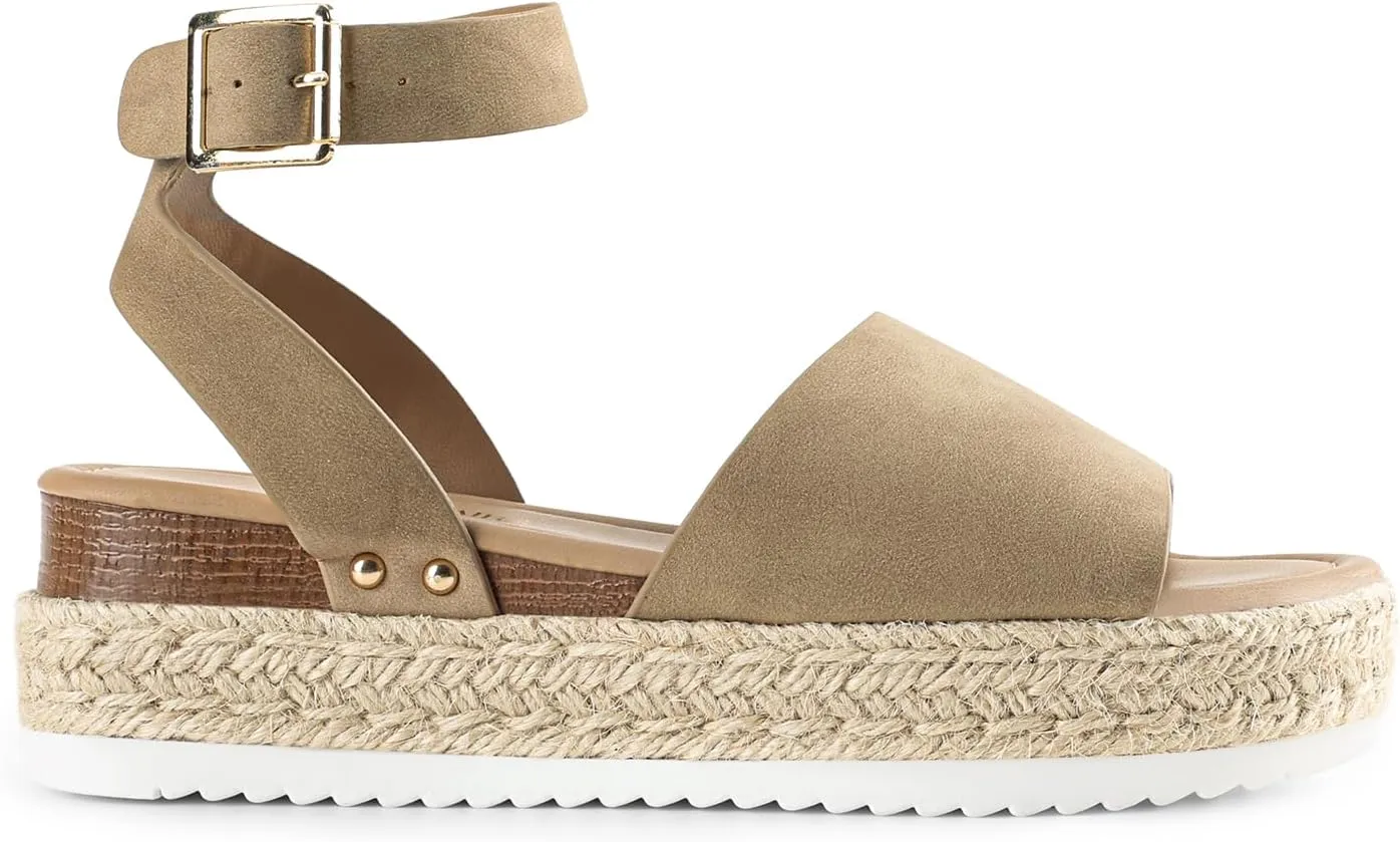 DREAM PAIRS Women's Platform Espadrilles Casual Ankle Strap Wedge Sandals Comfortable Dressy Summer Shoes