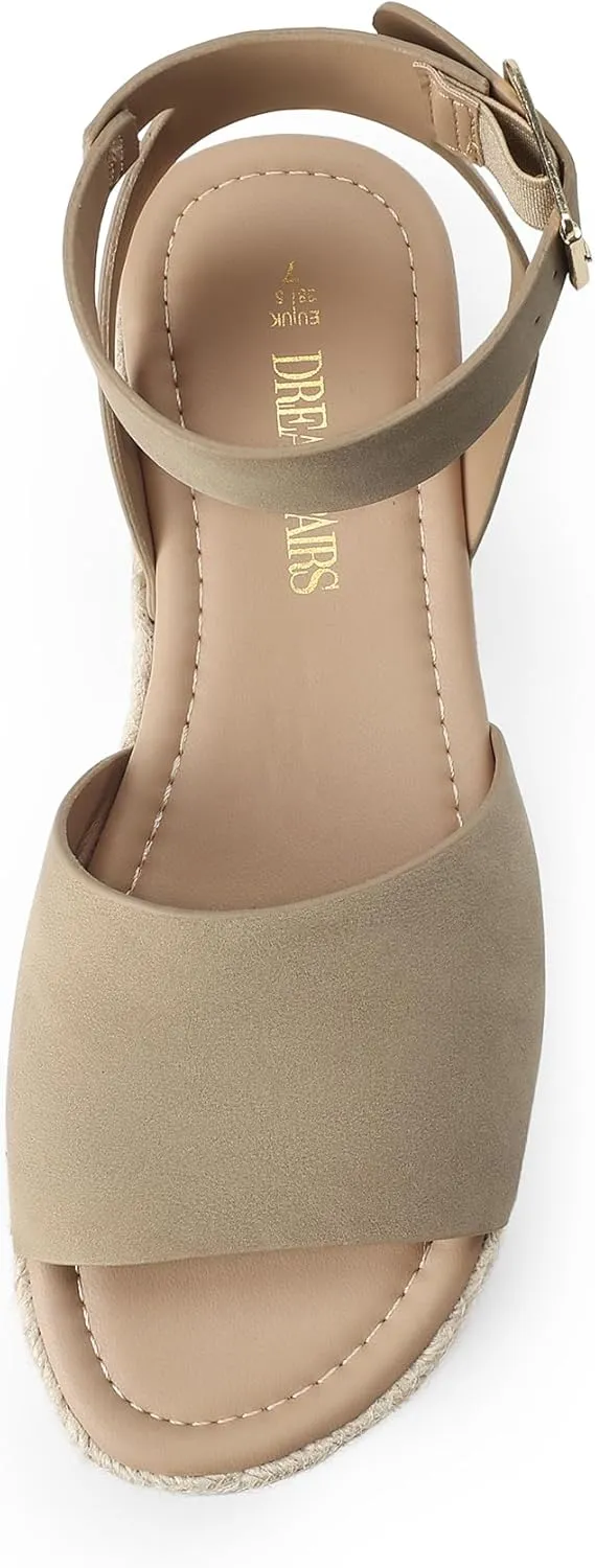 DREAM PAIRS Women's Platform Espadrilles Casual Ankle Strap Wedge Sandals Comfortable Dressy Summer Shoes