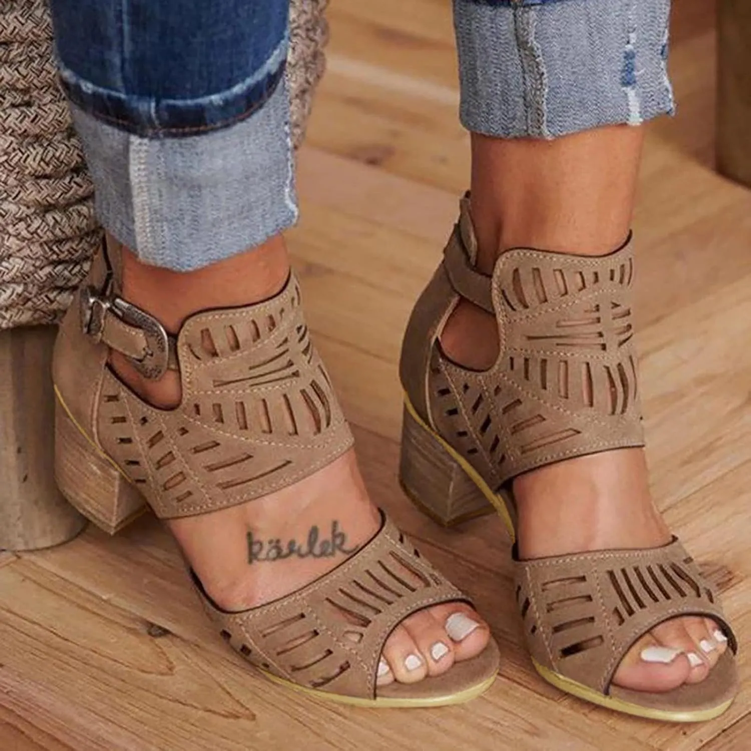 Dress Sandals for Women, Sandals Women Rhinestones Comfy Ankle Sandal Bling Hollow Out Shoes Casual Sandals