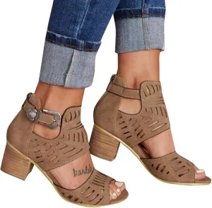 Dress Sandals for Women, Sandals Women Rhinestones Comfy Ankle Sandal Bling Hollow Out Shoes Casual Sandals