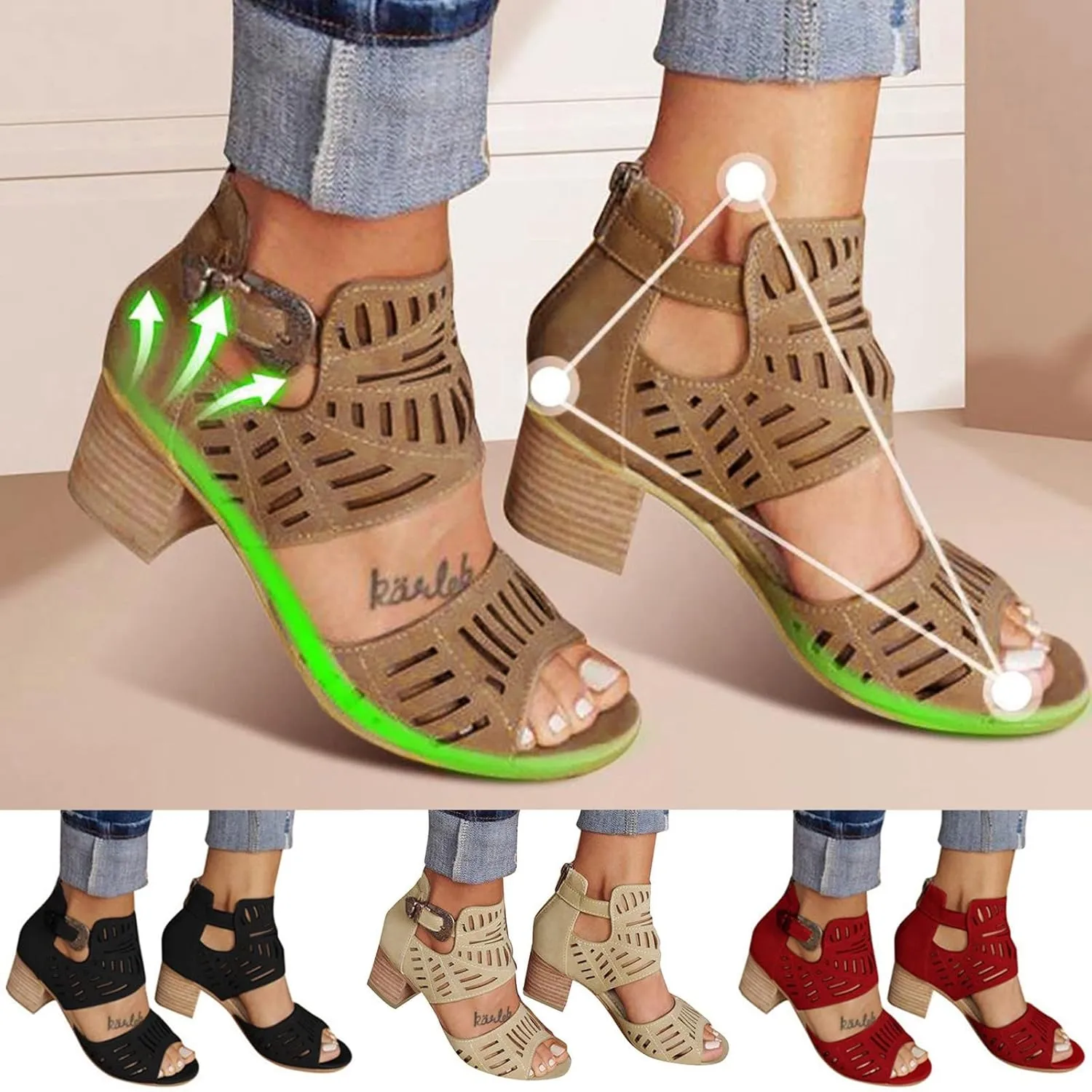 Dress Sandals for Women, Sandals Women Rhinestones Comfy Ankle Sandal Bling Hollow Out Shoes Casual Sandals