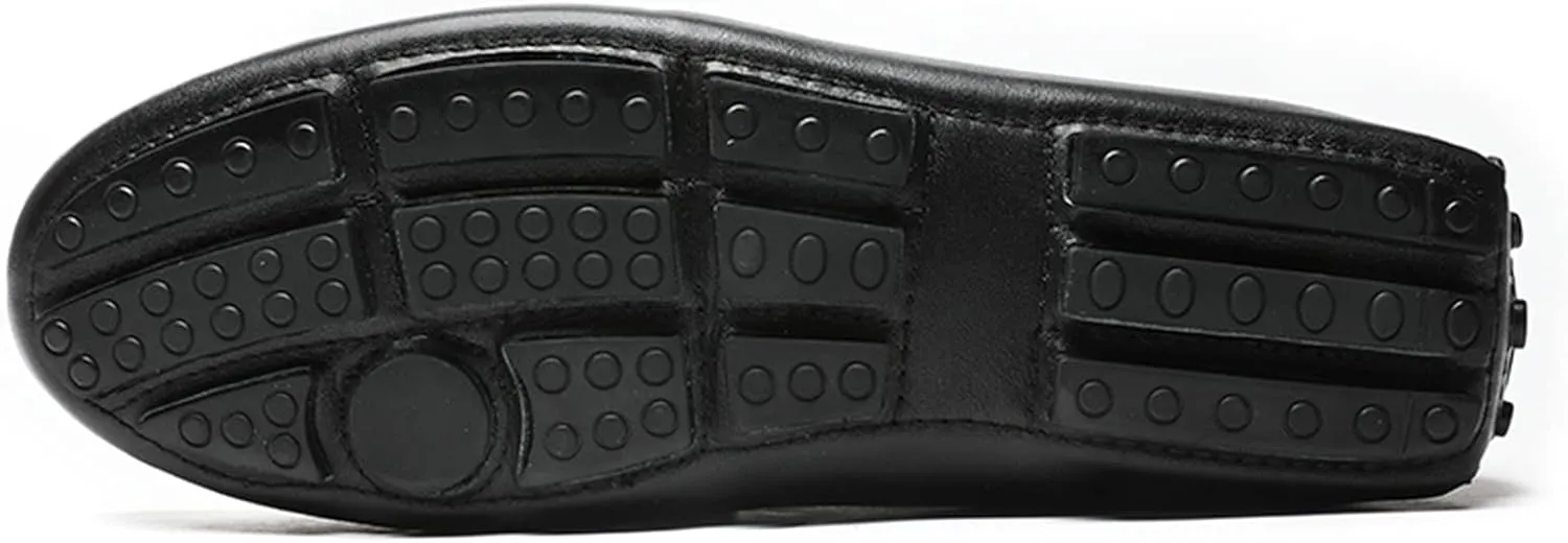 Easy to Put and Remove. Shoes Smoking Loafer for Men Penny Loafer Vegan Leather Stitching Details Round Toe Lightweight Anti-Slip Flexible Flat Heel Resistant Driving for All Occasions