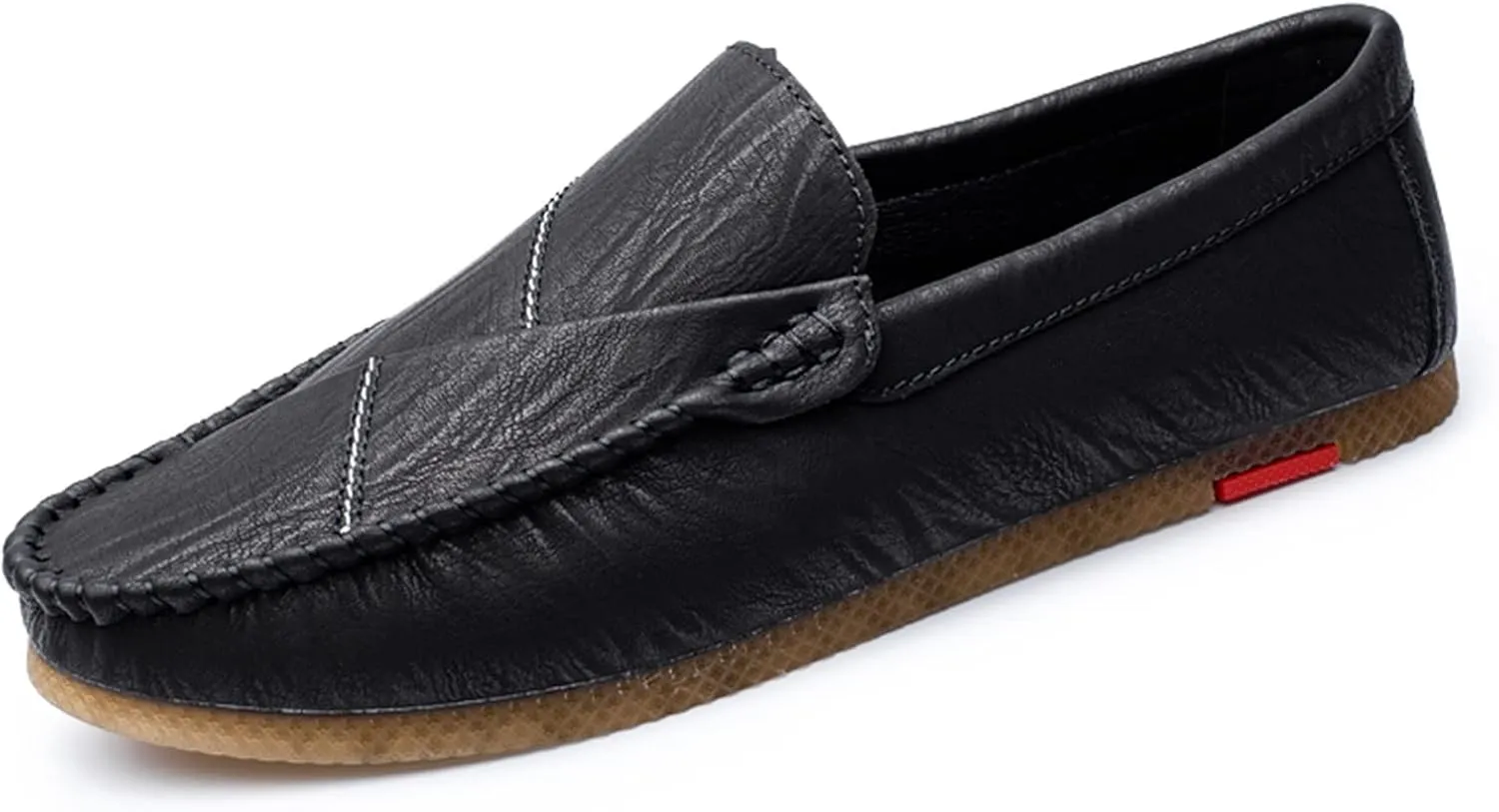 Easy to Put and Remove. Smoking Loafer for Men Vegan Leather Stitching Details Round Toe Resistant Anti-Slip Flexible Driving Slip on for All Occasions