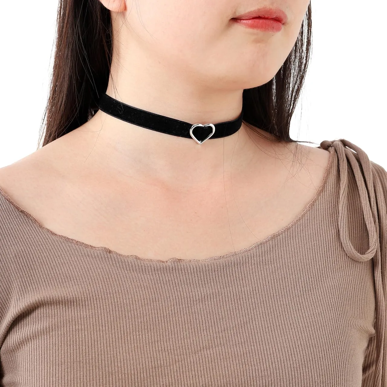Eigso 6-10 Pcs Gothic Velvet Ribbon Chokers Necklaces for Women Men Gothic Tattoo Lace Adjustable Choker Set