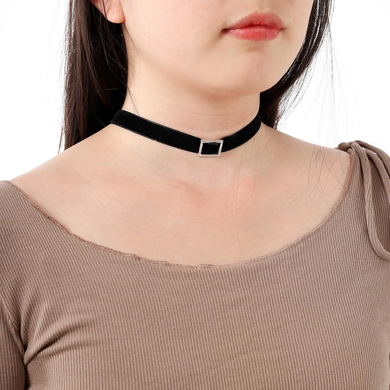Eigso 6-10 Pcs Gothic Velvet Ribbon Chokers Necklaces for Women Men Gothic Tattoo Lace Adjustable Choker Set
