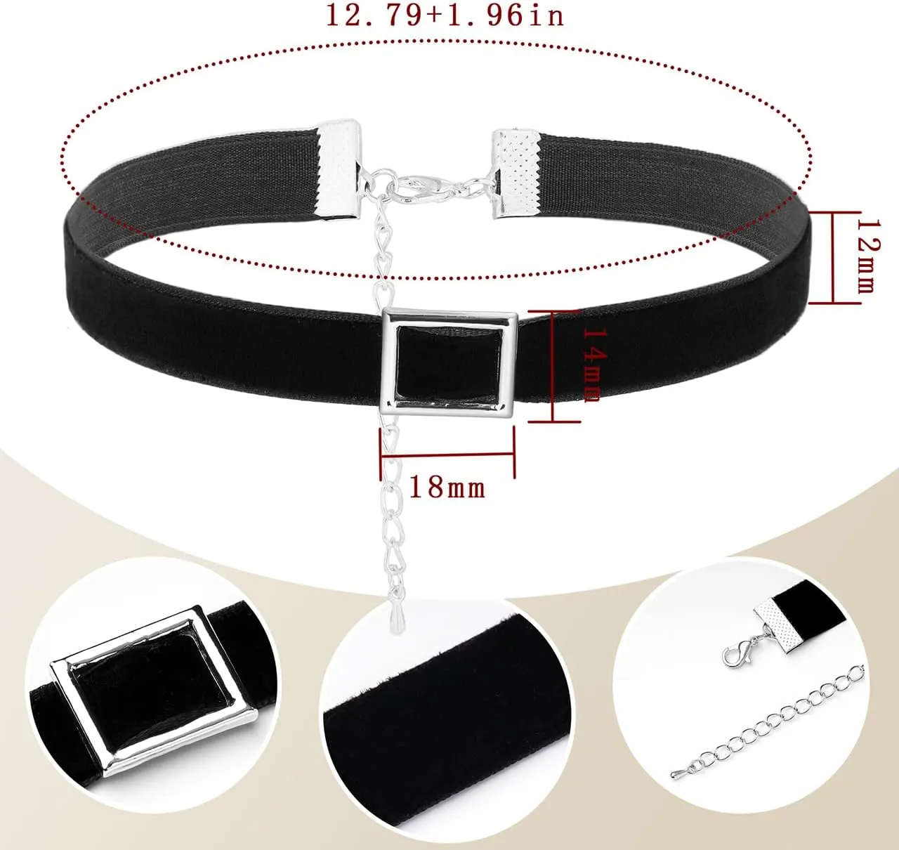 Eigso 6-10 Pcs Gothic Velvet Ribbon Chokers Necklaces for Women Men Gothic Tattoo Lace Adjustable Choker Set
