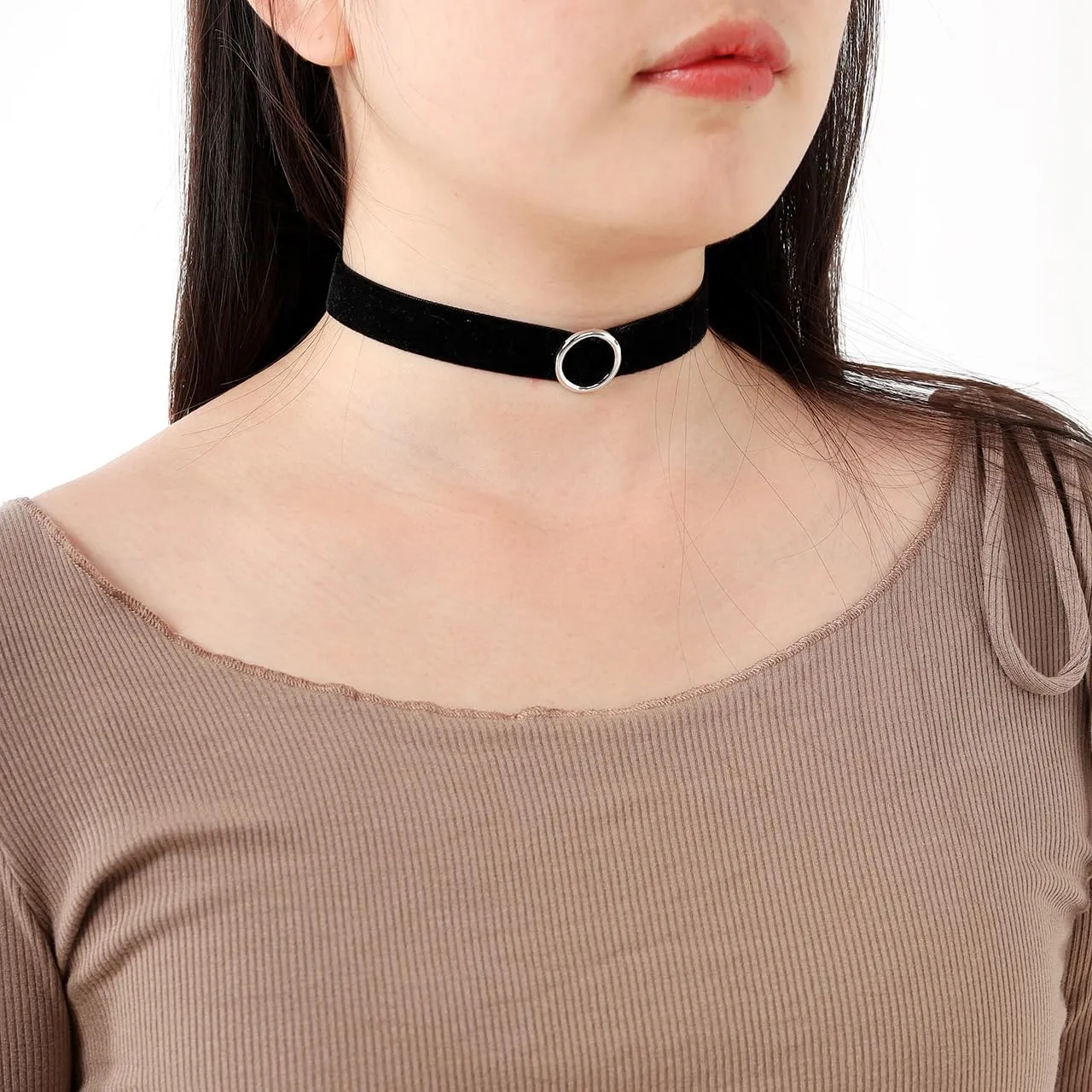 Eigso 6-10 Pcs Gothic Velvet Ribbon Chokers Necklaces for Women Men Gothic Tattoo Lace Adjustable Choker Set