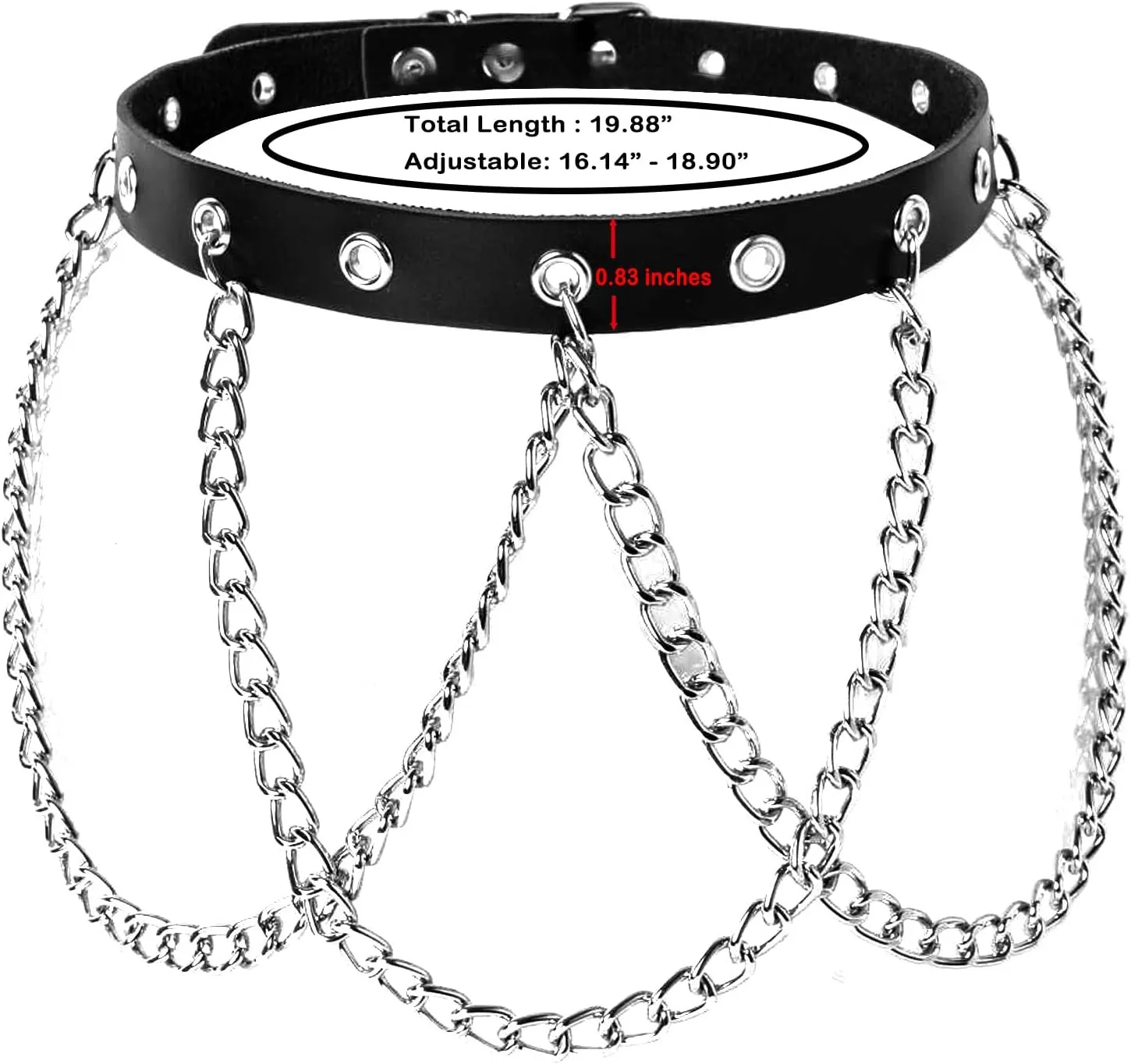 Eigso Retro Oldschool Necklaces Steampunk Gothic Studded Spikes Rivets Collars Premium PU Leather Chokers with Adjustable Buckle for Men and Women