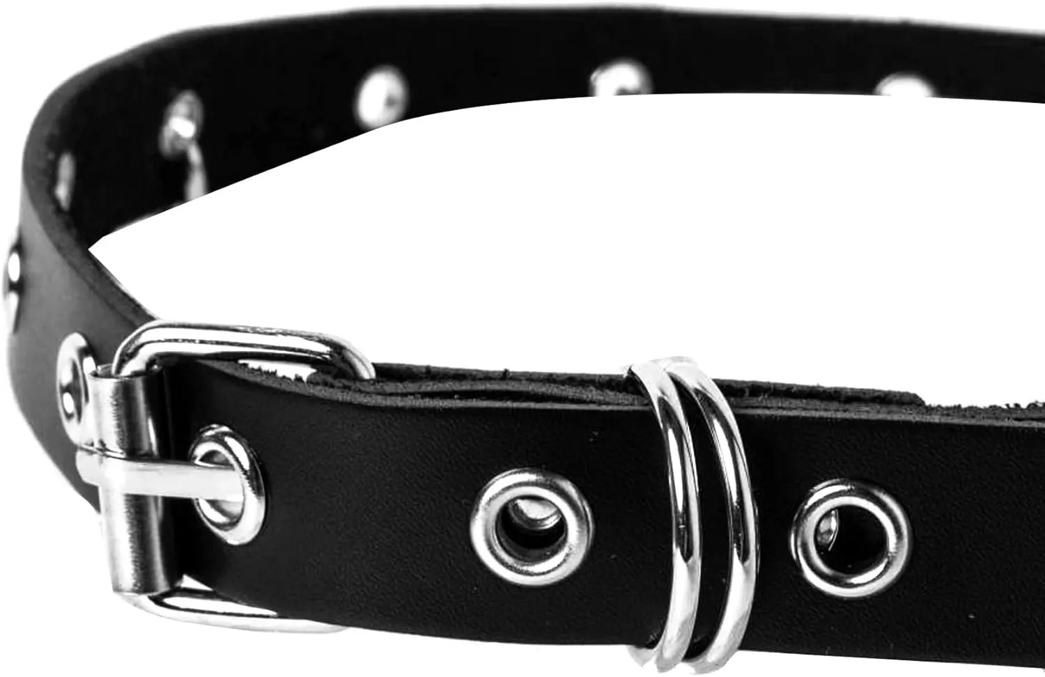 Eigso Retro Oldschool Necklaces Steampunk Gothic Studded Spikes Rivets Collars Premium PU Leather Chokers with Adjustable Buckle for Men and Women