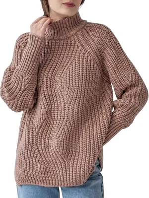 Fall Chunky Knit Sweaters for Women Oversized Pullover Sweaters Loose Casual Cable Knit Tops