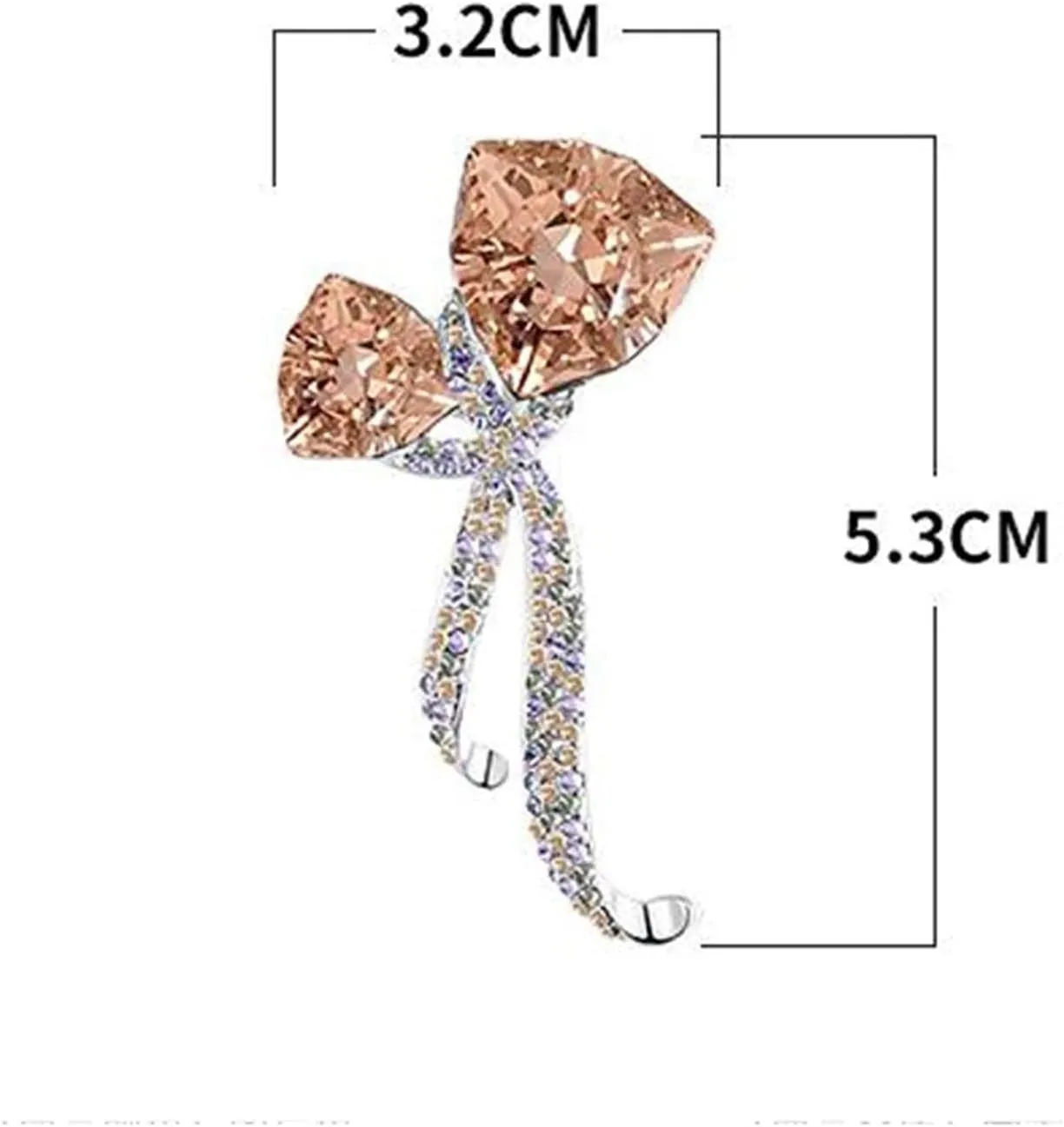Fashion Bow Brooch Temperament Chest Collar Flower Brooch Suit Silk Scarf Buckle(Color:Champagne)