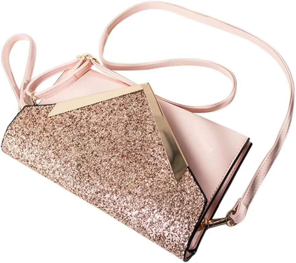 Fashion Sequin Clutch Bag Women Handbag Evening Bag for Wedding Party Glitter Pattern Chain Casual Elegant
