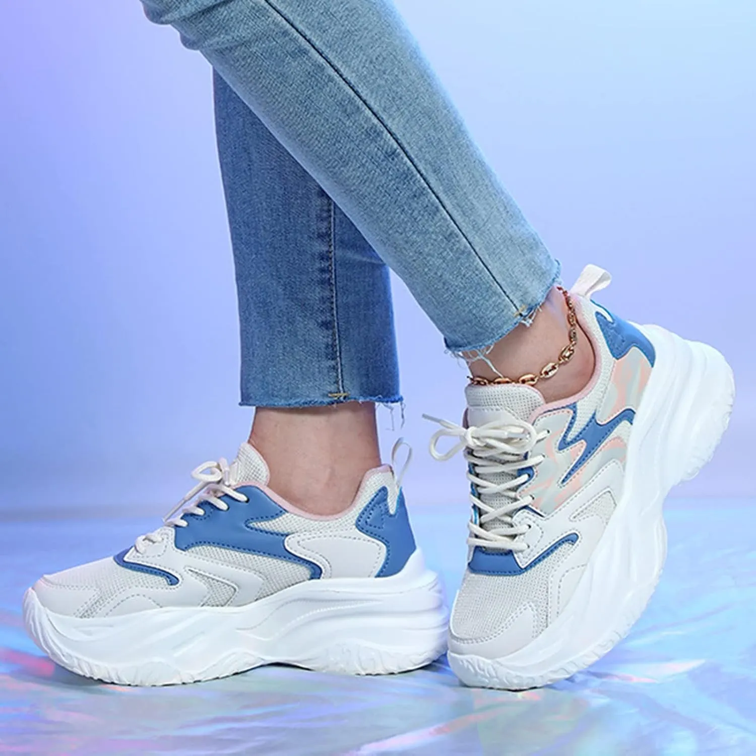 Fashion Sneakers for Women 2023 Black Platform Women's Navy Blue Slip On Flat Shoes Size 8 Women Shoes Sneakers Womens Black Wide Toe Sneakers Black Non Slip Work Shoes for Women Wide Feet