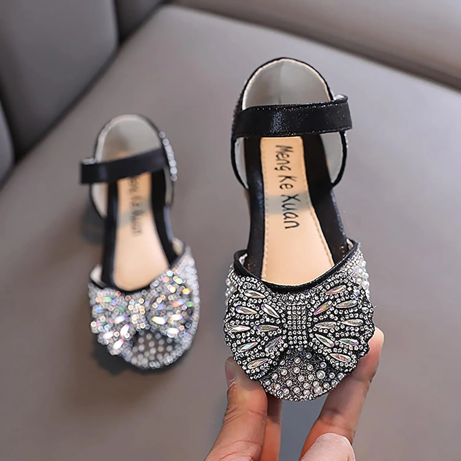 Fashion Spring and Summer Girls Dance Shoes Princess Dress Performance Shoes Pearl Bow Hook Loop Little Girl Boots