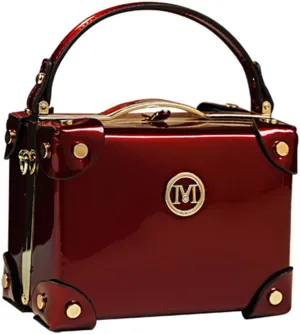 Fashion Women's Top Handle Satchel Handbags Leather Evening Bag Purses Small Hard Square Box Shoulder Bags