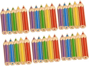 Fashionable Cartoon Pin Brooches Alloy Pencil Lapel Pins Stylish Mini for Women's Collar Decor 6pcs Set