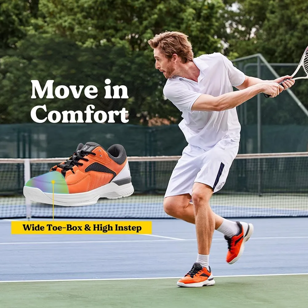 FitVille Mens Wide Pickleball Shoes All Court Tennis Shoes with Arch Support for Plantar Fasciitis