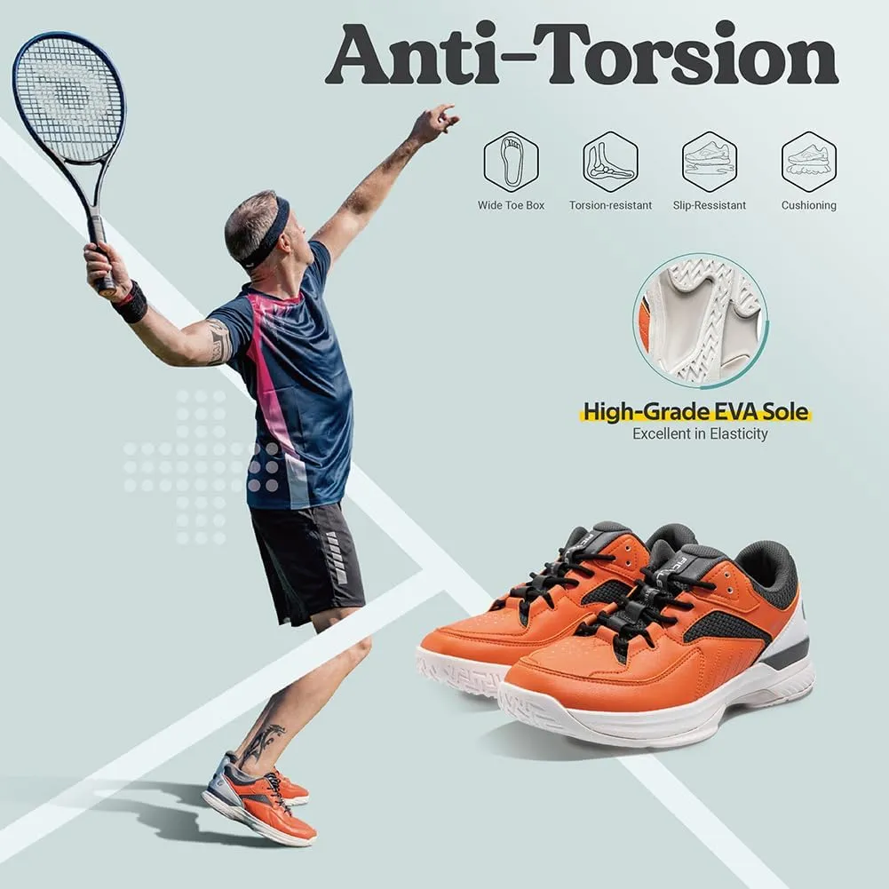 FitVille Mens Wide Pickleball Shoes All Court Tennis Shoes with Arch Support for Plantar Fasciitis