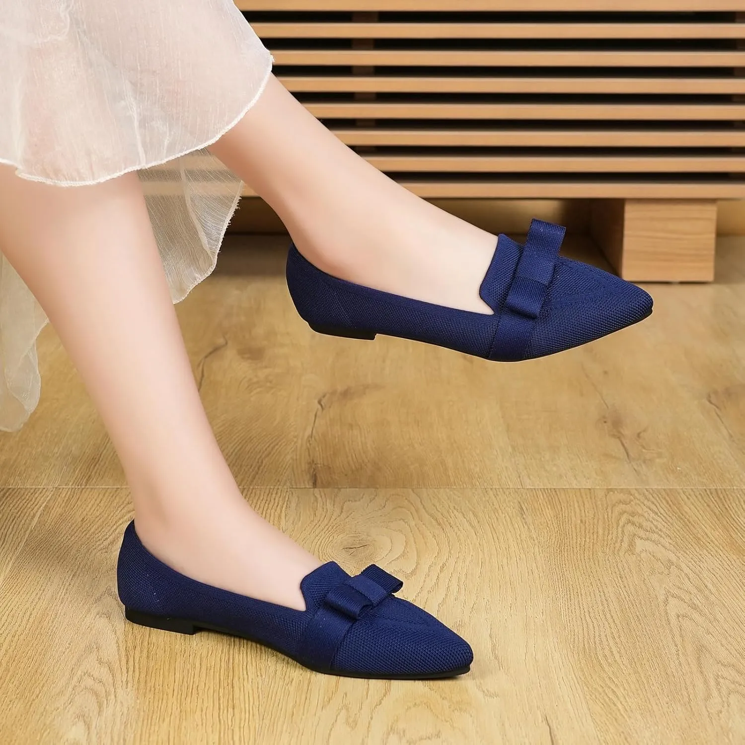 Flats for Women Pointed Toe Ballet Flats Shoes Mesh Breathable Comfortable Dressy Casual Slip On Ballerina Walking Flats