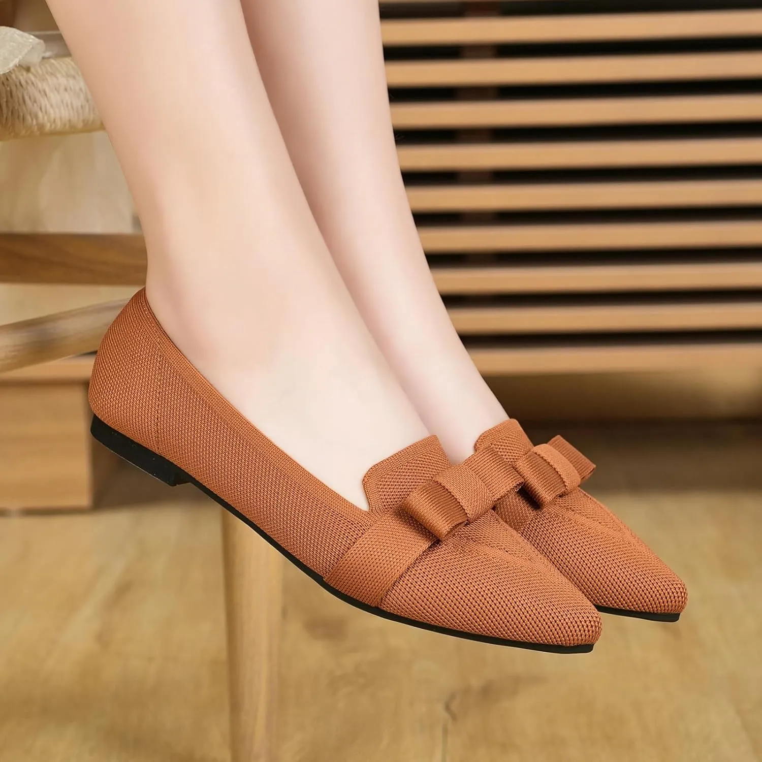 Flats for Women Pointed Toe Ballet Flats Shoes Mesh Breathable Comfortable Dressy Casual Slip On Ballerina Walking Flats