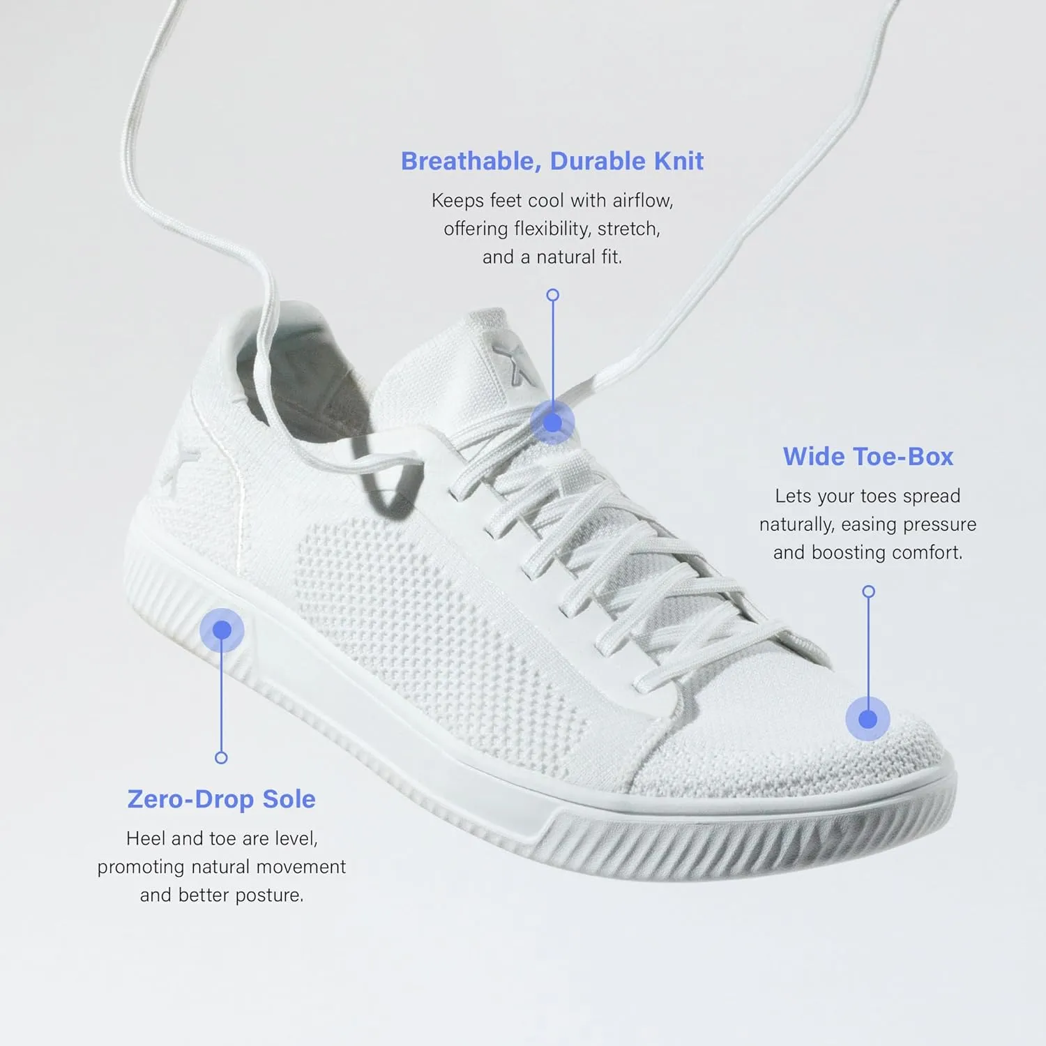 FLUX FOOTWEAR Adapt Knit Trainer  Wide Toe Box Shoe with Earth-Link Grounding, Zero-Drop Sole, Breathable Knit Upper & Machine Washable  Perfect for Daily Wear & Light Training