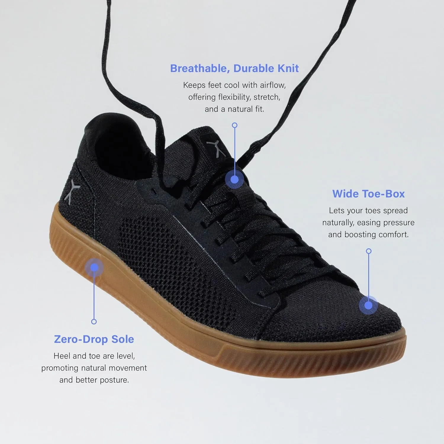 FLUX FOOTWEAR Adapt Knit Trainer  Wide Toe Box Shoe with Earth-Link Grounding, Zero-Drop Sole, Breathable Knit Upper & Machine Washable  Perfect for Daily Wear & Light Training