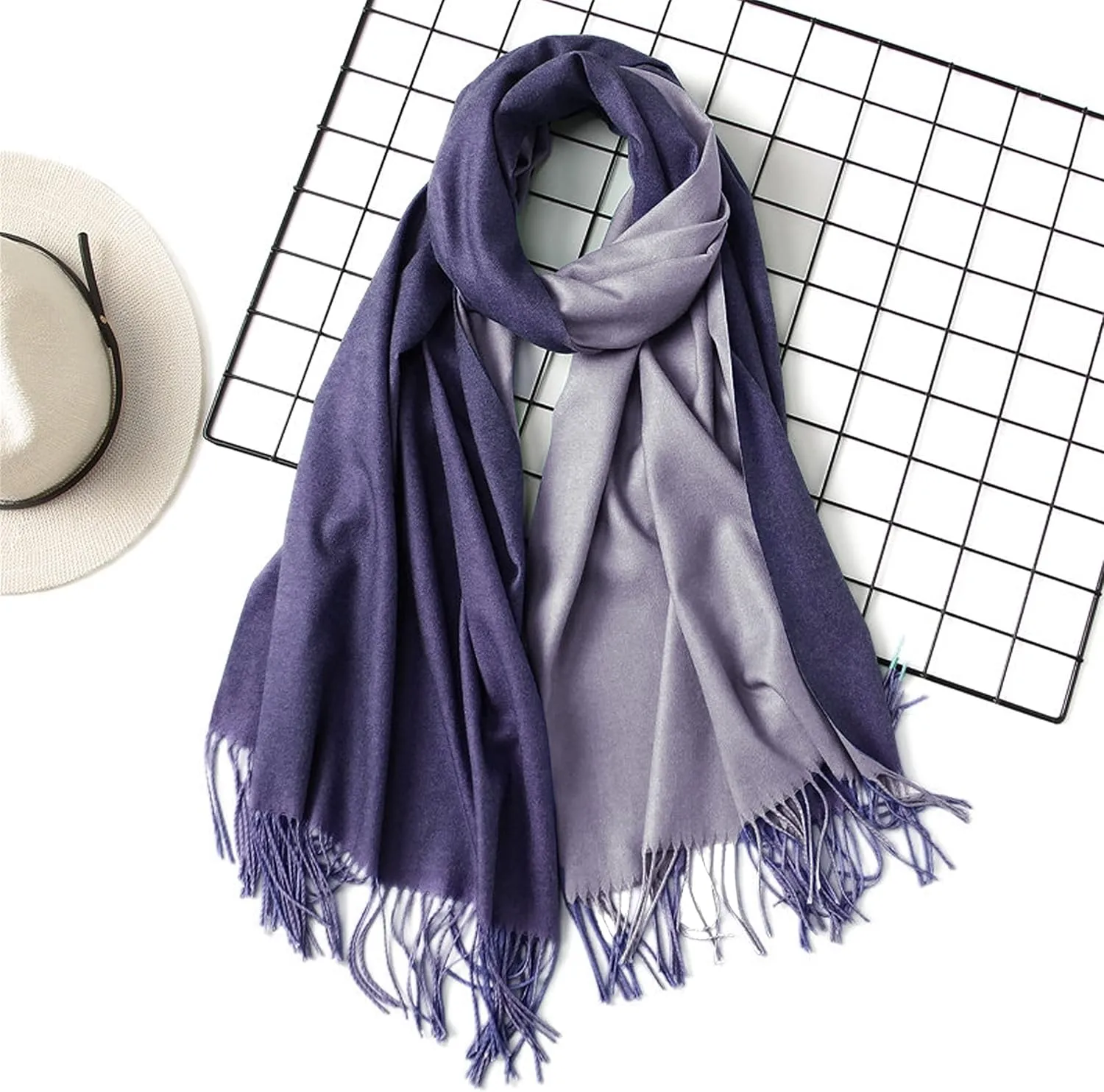 Foresters European Fashion Reversible Scarf for Women | Pure Cashmere Lightweight Reversible Cashmere Scarves/Shawls