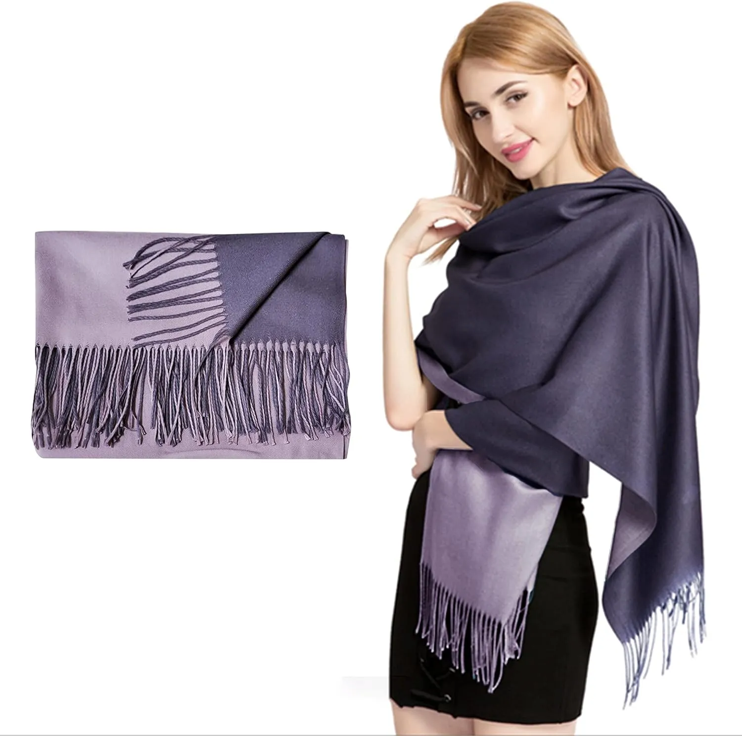 Foresters European Fashion Reversible Scarf for Women | Pure Cashmere Lightweight Reversible Cashmere Scarves/Shawls