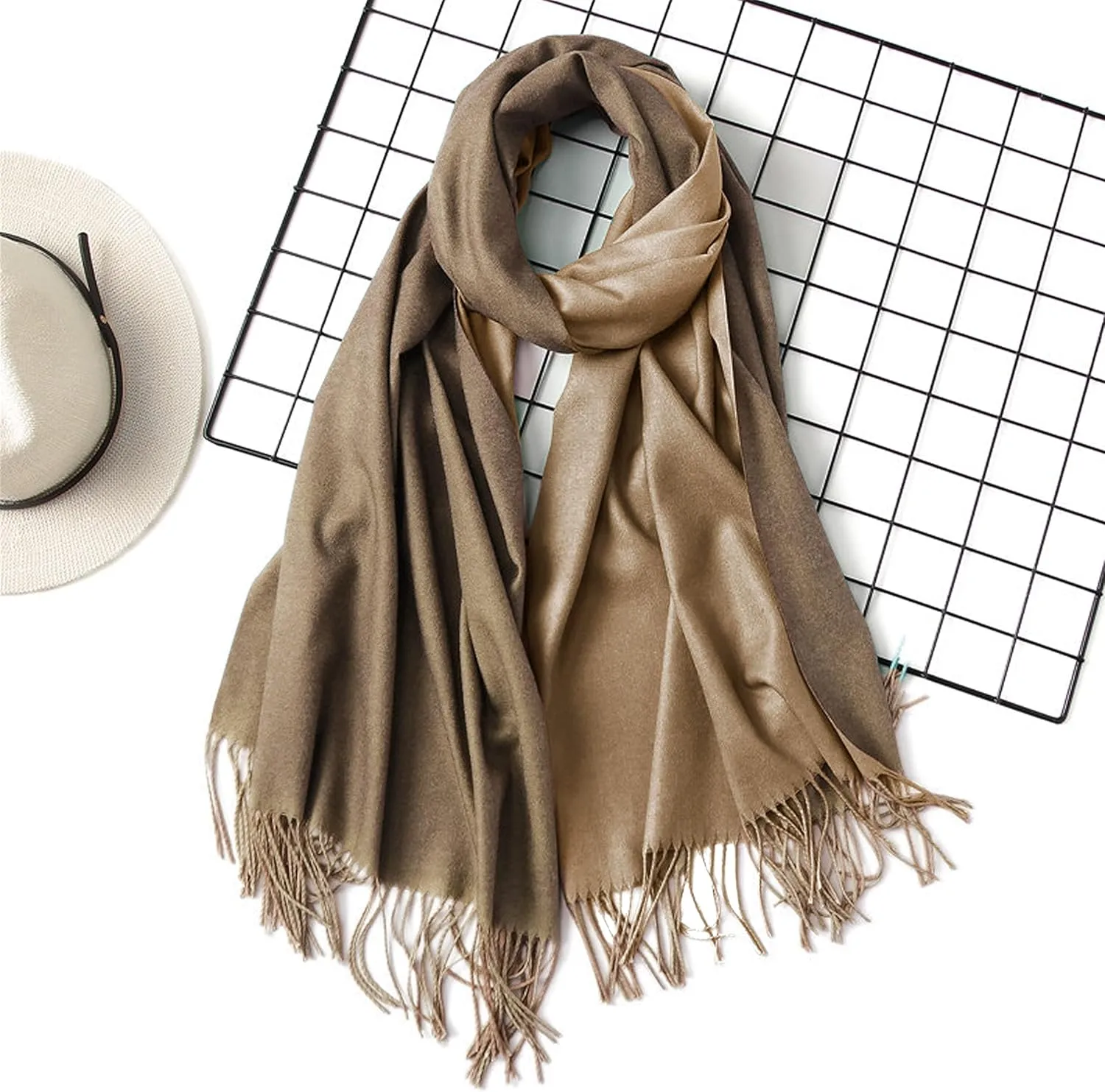 Foresters European Fashion Reversible Scarf for Women | Pure Cashmere Lightweight Reversible Cashmere Scarves/Shawls