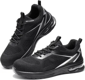 Furuian Composite Toe Shoes for Men Lightweight Safety Work Shoes Breathable Composite Toe Sneakers for Men Comfortable Indestructible Safety Work Sneakers