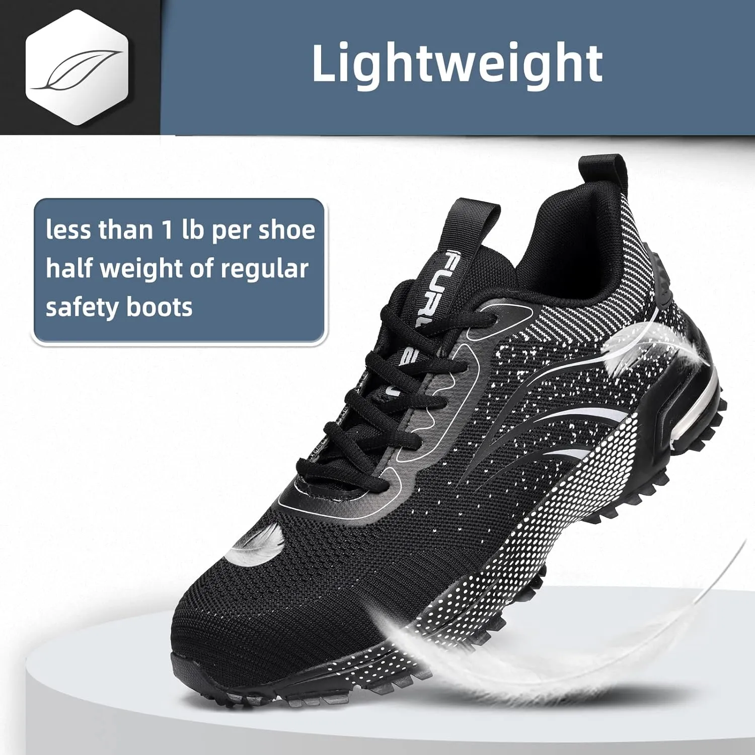 Furuian Steel Toe Shoes for Men Women Lightweight Safety Shoes Comfortable Steel Toe Sneakers Warehouse Industry Work Shoes