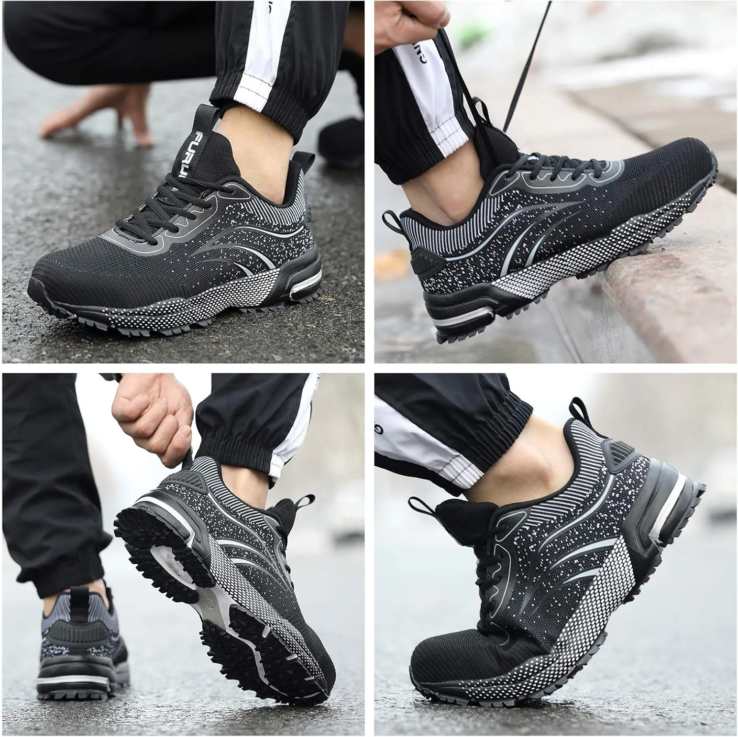 Furuian Steel Toe Shoes for Men Women Lightweight Safety Shoes Comfortable Steel Toe Sneakers Warehouse Industry Work Shoes