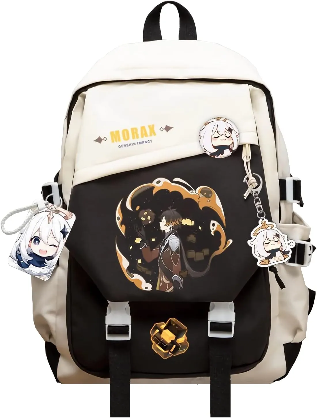 Genshin Impact Backpack Zhongli Anime Laptop Bookbag Student Backpack 3D Print School Bags Travel Backpack With Gift