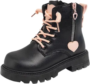 Girl Boots Kids Ankle Boots Low Heel Ankle Bootie Non Slip Warm Shoes Cute Toddler/Kids Winter Snow Boots