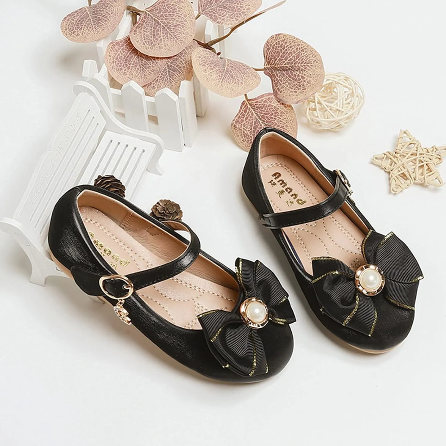 Girl Shoes Small Leather Shoes Single Shoes Children Dance Shoes Girls Performance Shoes Little Girl Dress Shoes (Black, 2.5-3 Years Toddler)