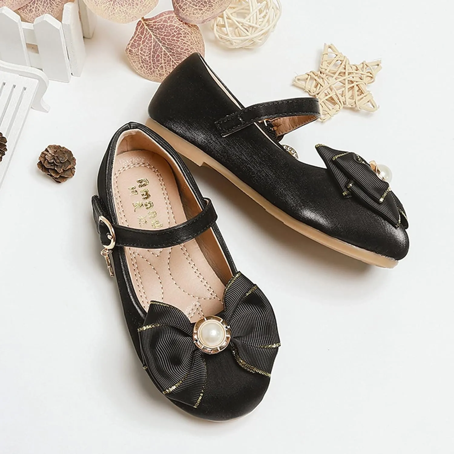 Girl Shoes Small Leather Shoes Single Shoes Children Dance Shoes Girls Performance Shoes Little Girl Dress Shoes (Black, 2.5-3 Years Toddler)
