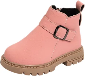 Girls and Toddlers Fashion Boot Kids Lace up Combat Boots with Side Zipper Work Boots for Boys Girls