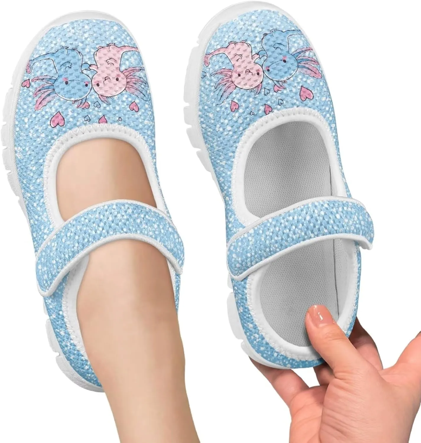 Girls Axolotl Mary Jane Dress Shoes Ballet Princess Flats Party Wedding School Shoes for Kids