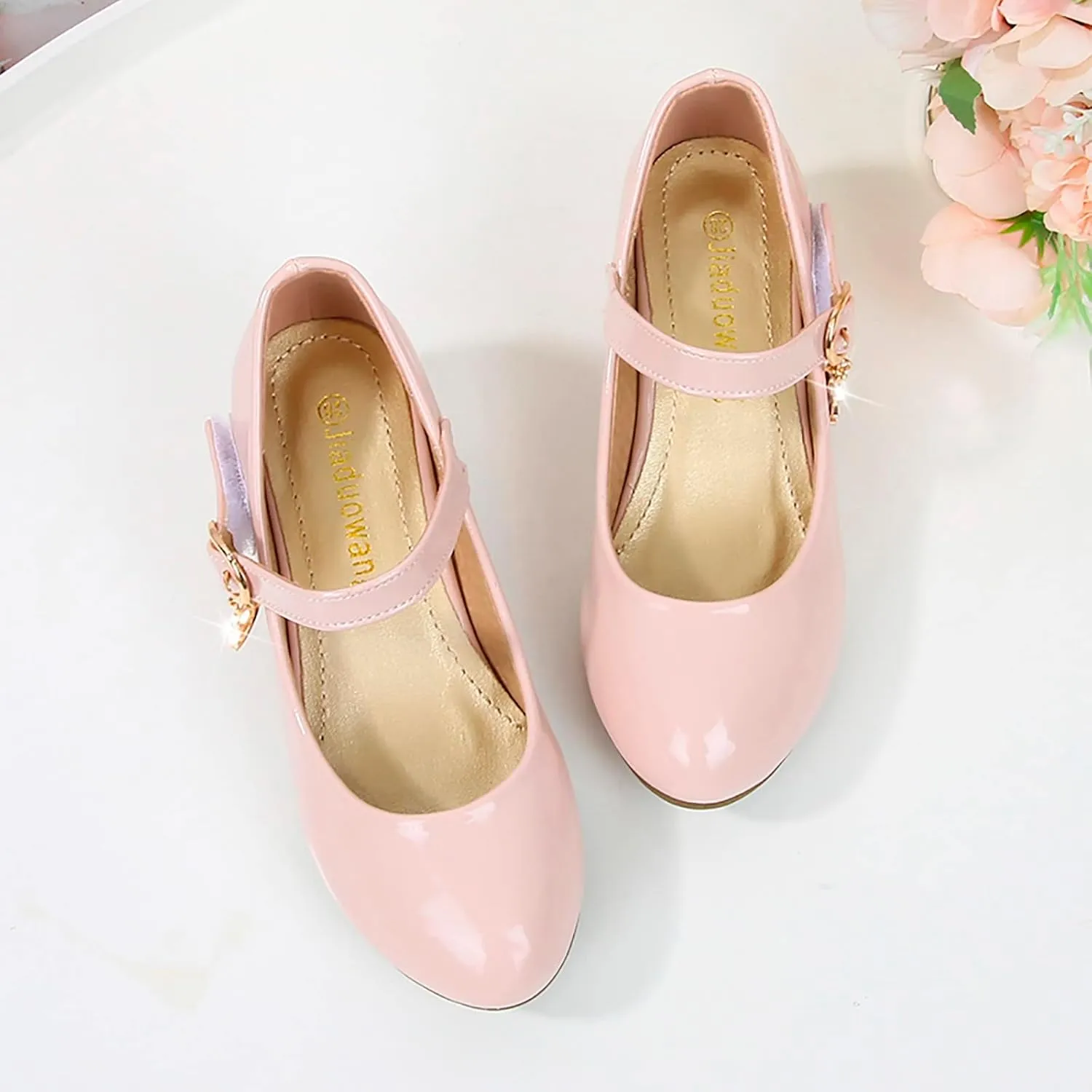Girls Dress Shoes, 4-13 Years Little Girls Kids High Heel Leather Princess Shoes Wedding School Party Dress Shoes