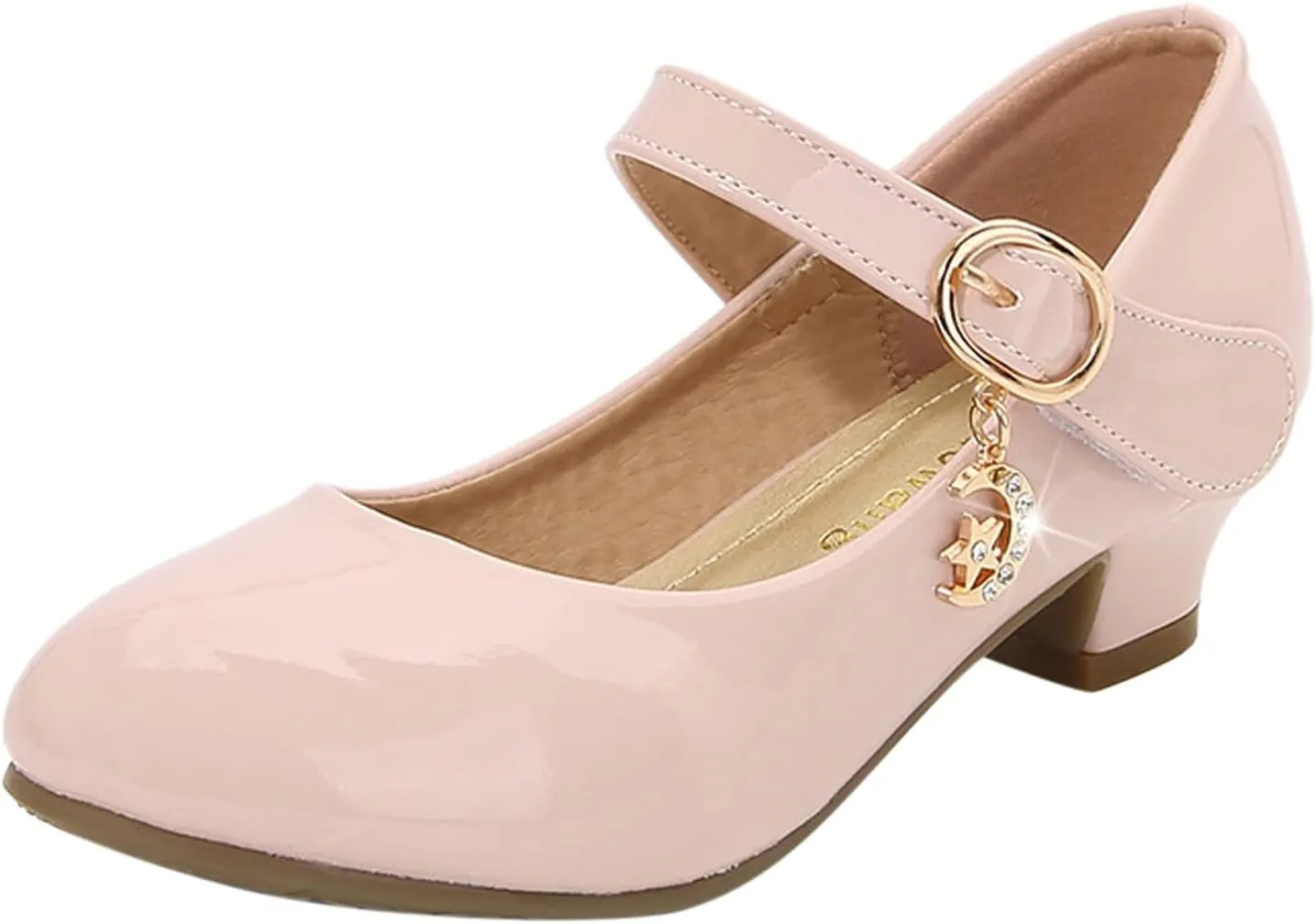 Girls Dress Shoes, 4-13 Years Little Girls Kids High Heel Leather Princess Shoes Wedding School Party Dress Shoes