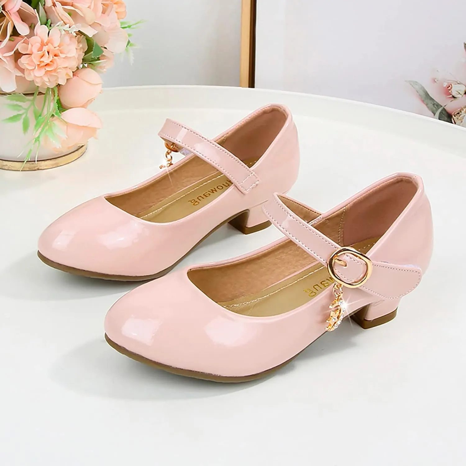 Girls Dress Shoes, 4-13 Years Little Girls Kids High Heel Leather Princess Shoes Wedding School Party Dress Shoes