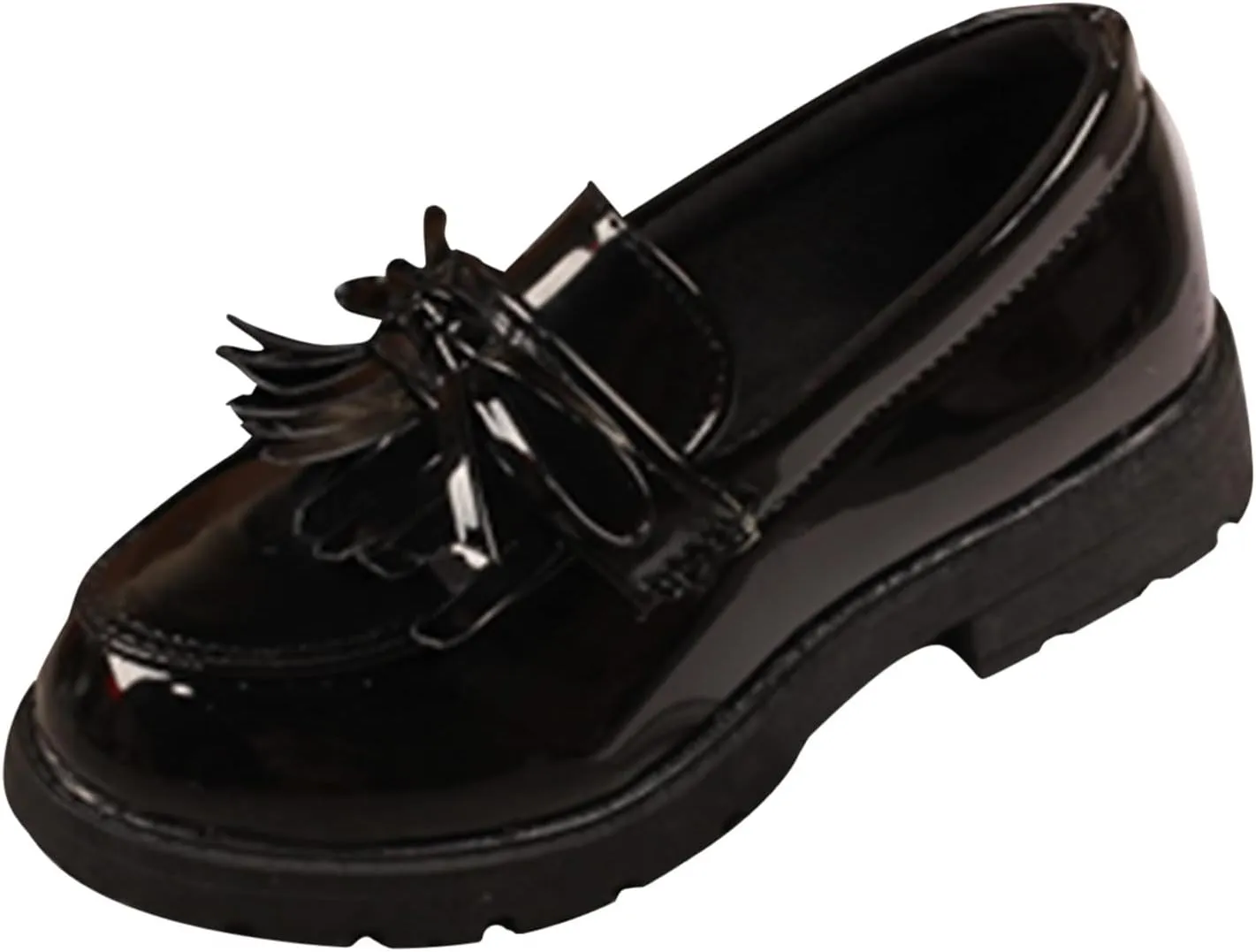 Girls Slip On Leather Loafer Tassel Bow School Dress Shoes For Girls Water Shoes Toddler
