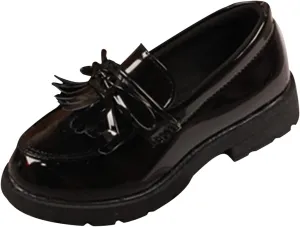 Girls Slip On Leather Loafer Tassel Bow School Dress Shoes For Girls Water Shoes Toddler