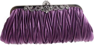Handbags Satin Pleated Bag Clutch Purse for Wedding Party Bag Shoulder Chain