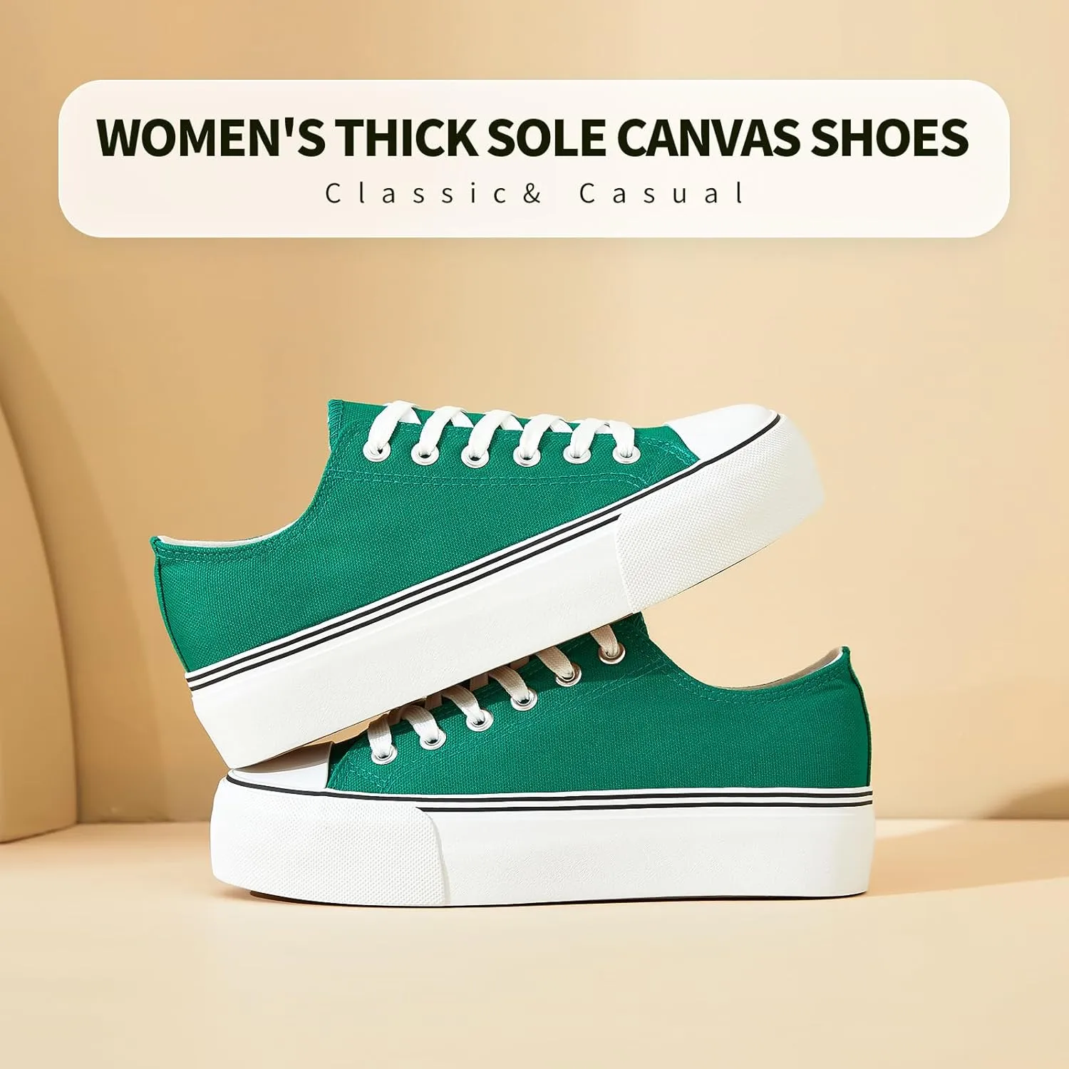hash bubbie Platform Sneakers for Women White Platform Shoes Low Top Tennis Shoes Non Slip Black Fashion Canvas Sneakers