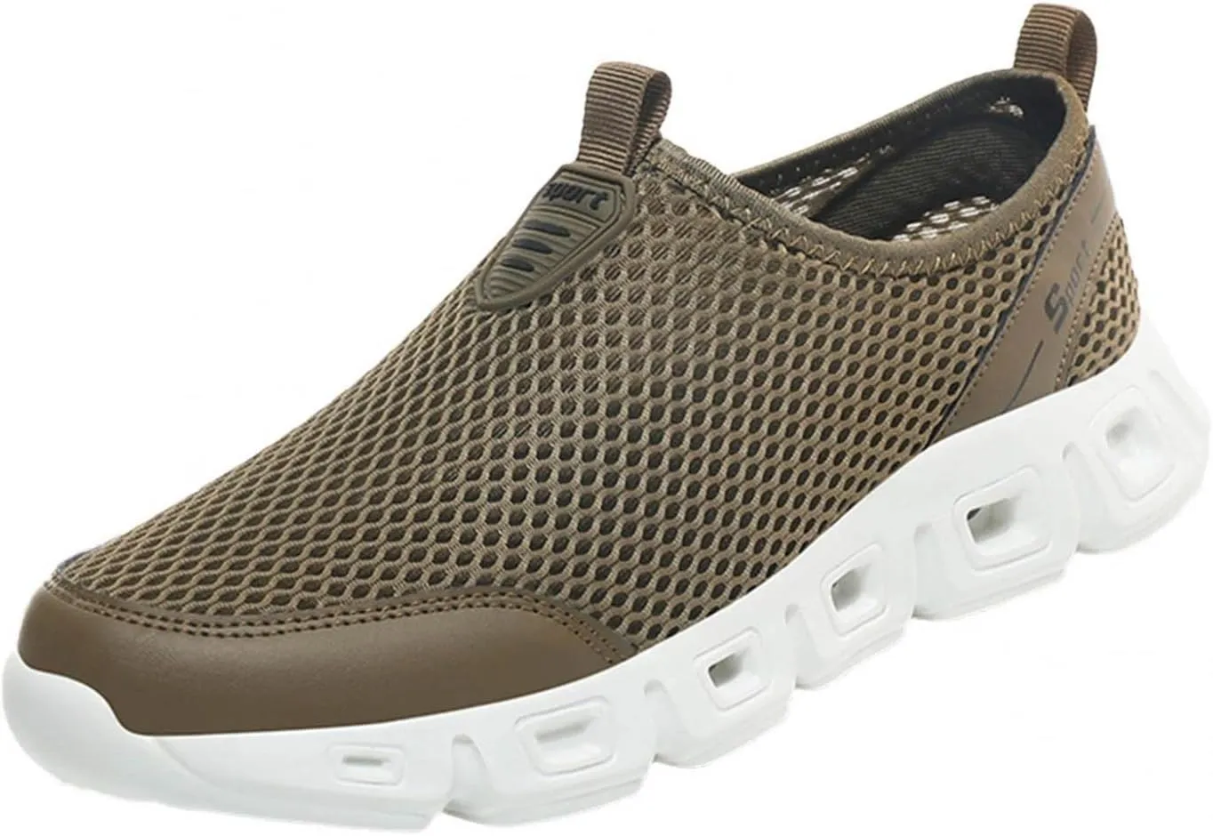 Hbeylia Men's Running Sneakers Breathable Lightweight Mesh Slip On Sport Athletic Tennis Walking Workout Gym Anti Skid Flat Bottom Walking Driving Shoes Running Hiking Jogging Shoes For Male
