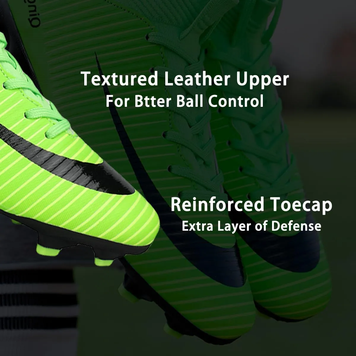 HESBITEUL Soccer Cleats Firm Ground: Lightweight FG Football Shoes